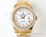 N9 Copy Rolex Day Date II Gold Case White Dial Swiss 2836 Watch